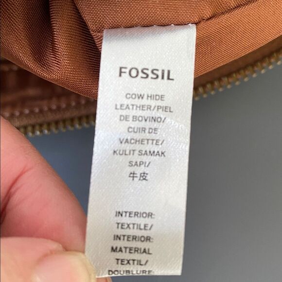 Fossil Gemma small pebbled leather crossbody bag in a brown